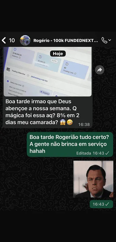 Depoimento de cliente FundedNext 100k